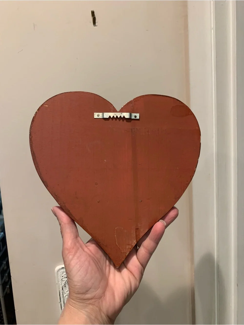 Vintage Heart Shaped Wooden Wall Shelf - Brown